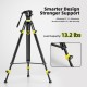 Cayer BV01 Compact Video Tripod, 65" Twin Tube Fluid Head 13.2 Lb